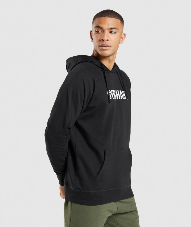 Men's Gymshark Apollo Hoodie Black | NZ 7UQXWD